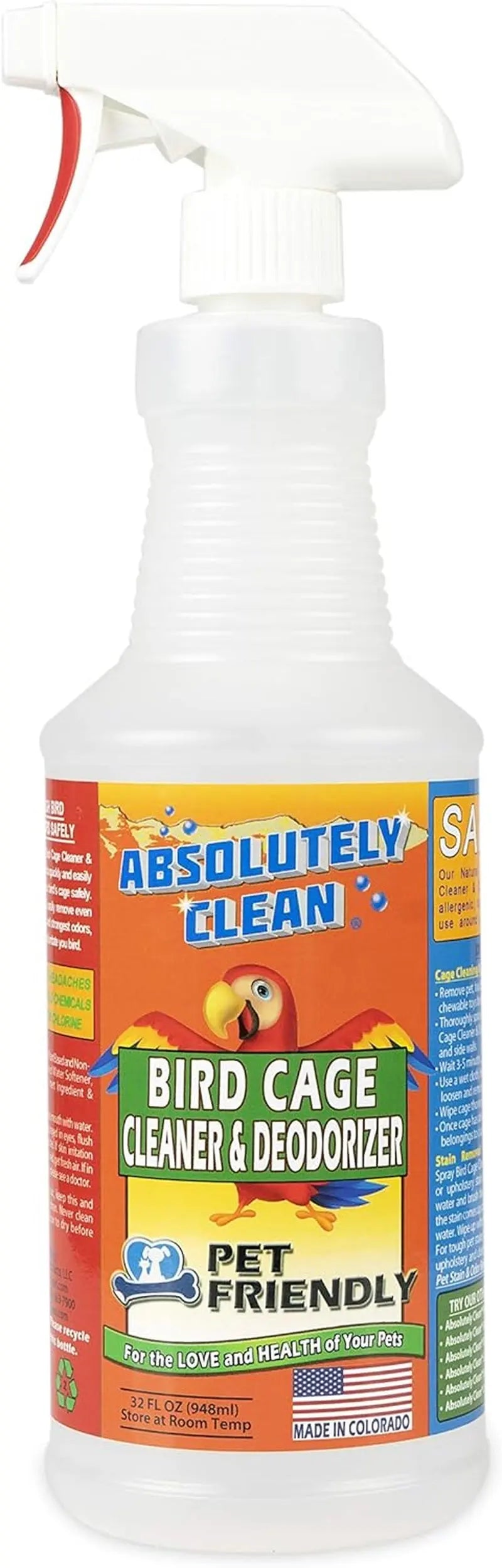 Bird Cage Cleaner & Deodorizer – 4X Concentrate