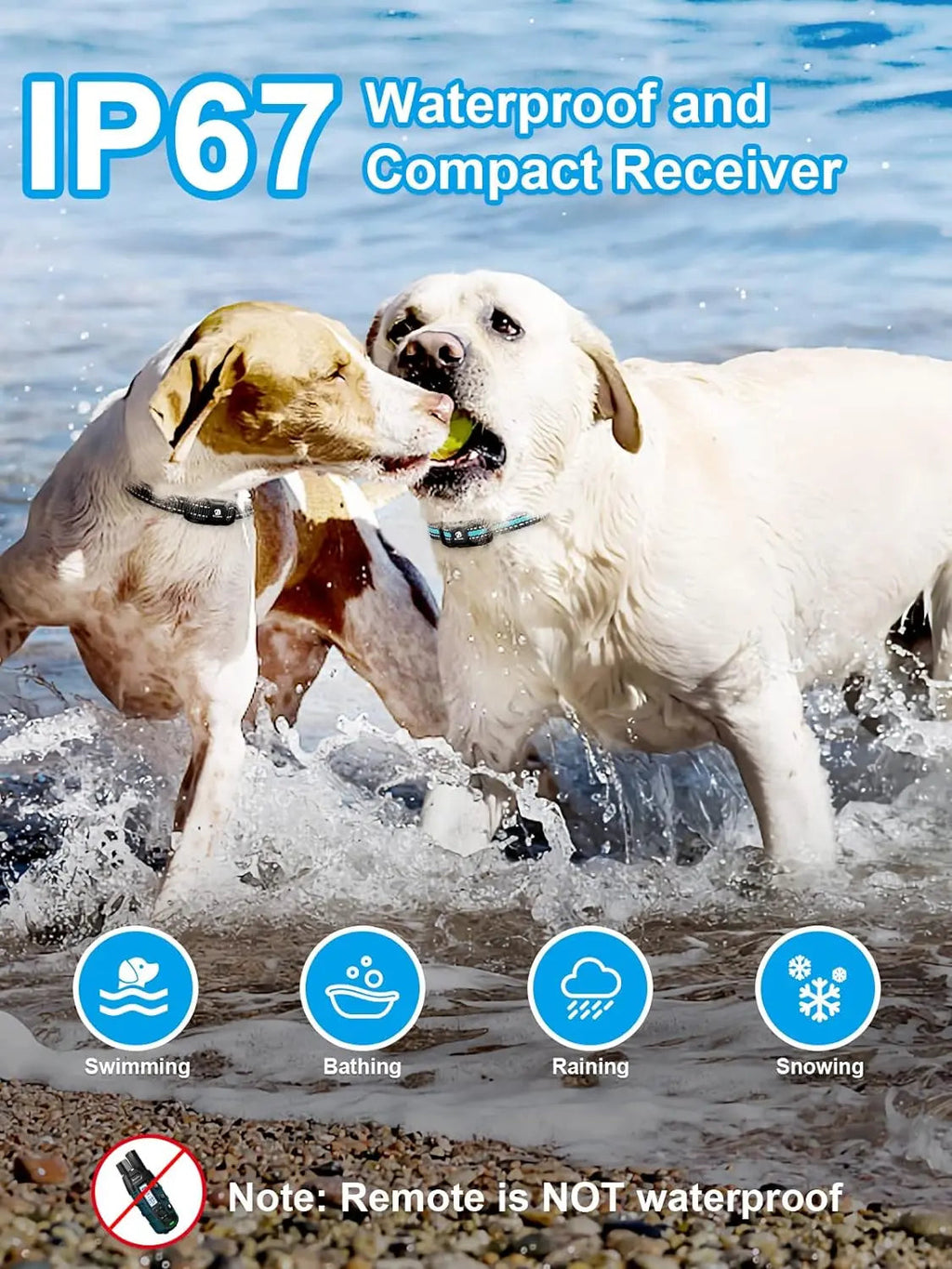 Waterproof Rechargeable Dog Training Collar – 3300ft Range, 2-Dog System