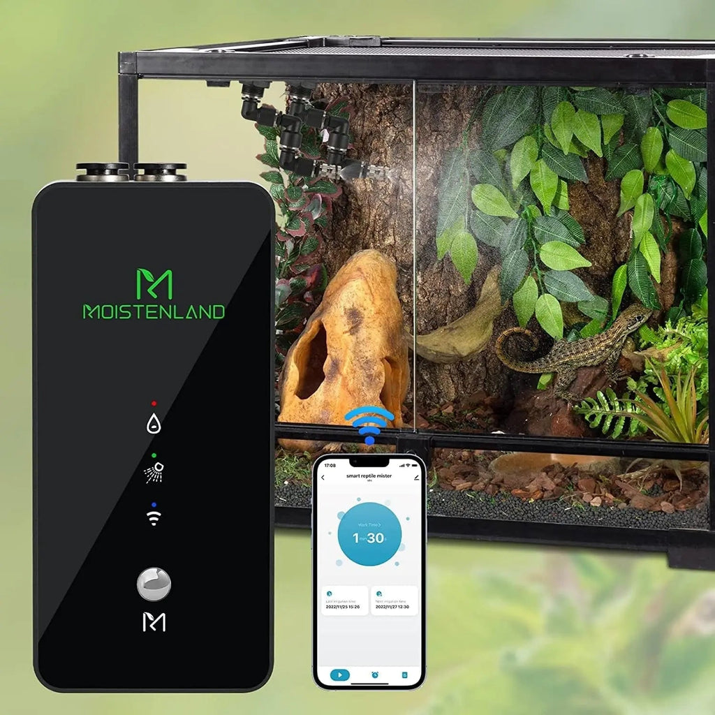 Reptile Misting System Humidifier with Timer & Adjustable Spray Nozzles