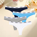 FINETOO 4PCS/Set Women Sexy Cotton Thongs For Women Sport Brand String Underwear Female Soft Coton Tangas Woman Thong Tanga
