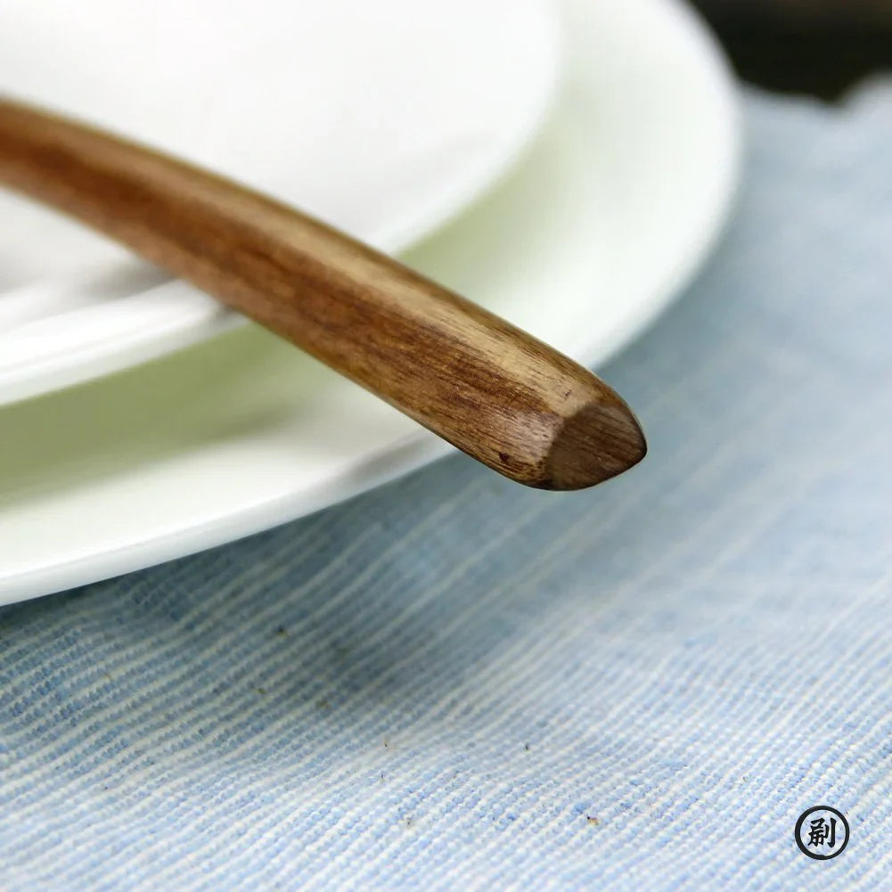 5-Piece Wooden Spoon & Fork Set – Natural Eco-Friendly Tableware | Handmade Ellipse Soup Ladle & Cooking Utensil Set