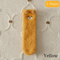 2 Pairs Cute Socks Bear Women Coral Velvet Thick Plush Warm Socks Sleep Fluffy Socks Cute Cartoon Lovely Floor Fuzzy Sock Winter