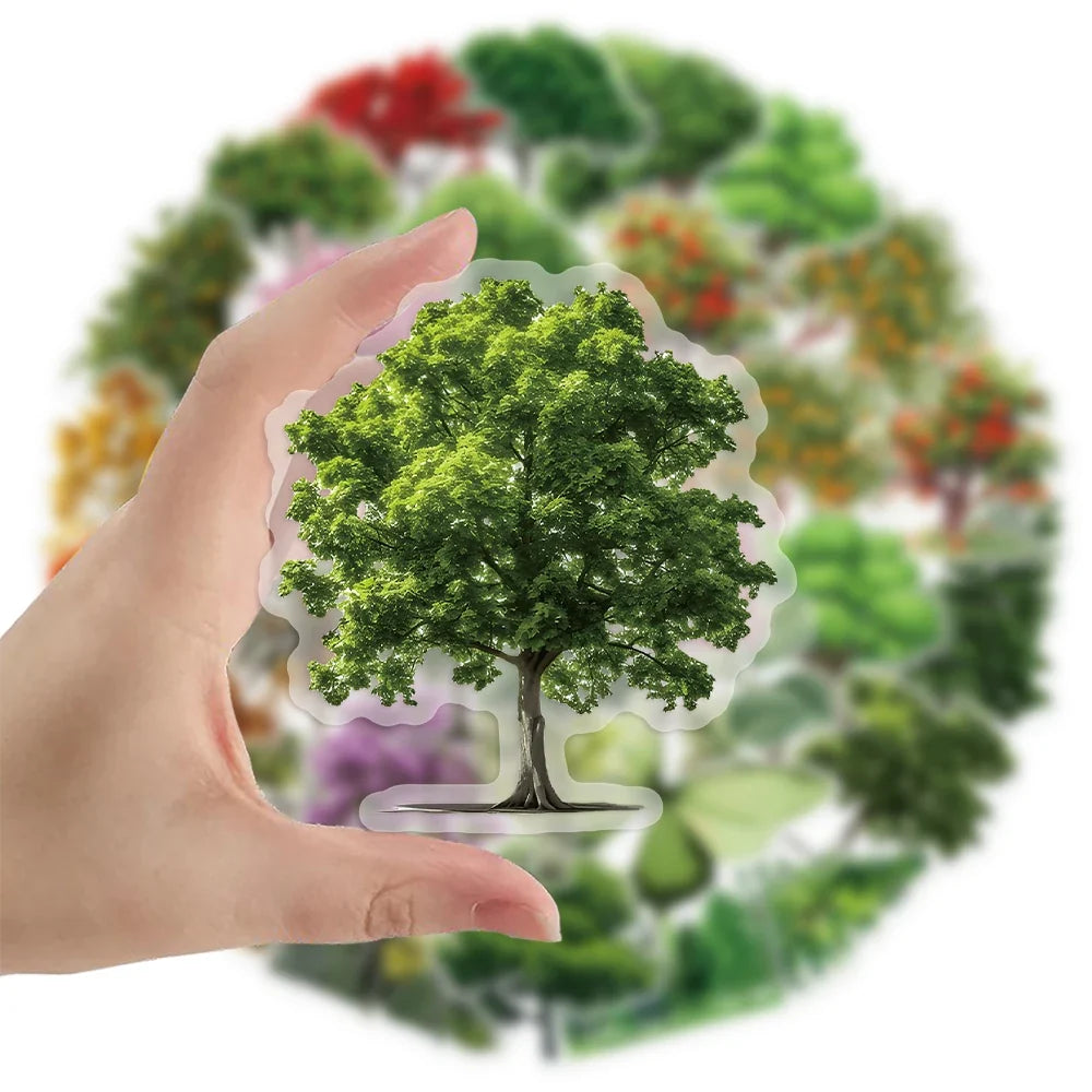 50pcs Forest Secret PET Stickers Natural Forest Plant Landscape Stickers Decor DIY For Scrapbook, Journaling, Laptop, Bumper
