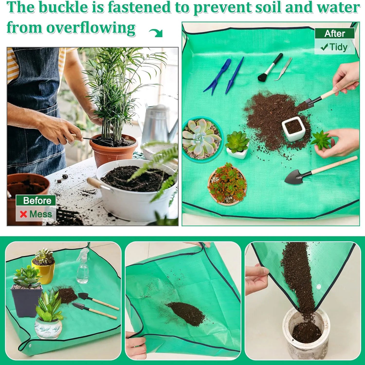 Thickened Waterproof Mats Garden Soil Change Mats Gardening Tools Plant Flower Pot Reusable Transplanting Change Pot Plant Mats