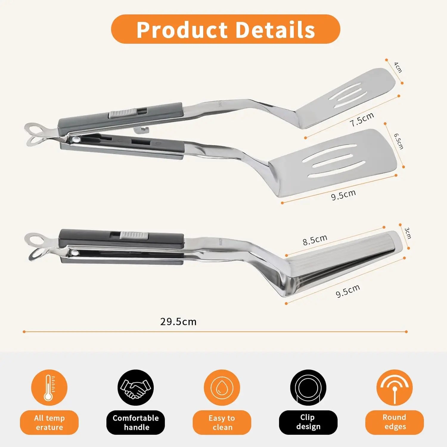 Stainless Steel Steak Clip Egg Flipper Spatula Barbecue Meat Clamp Flipping Bread Steak Fish Clip Spatula Kitchen Cooking Tongs