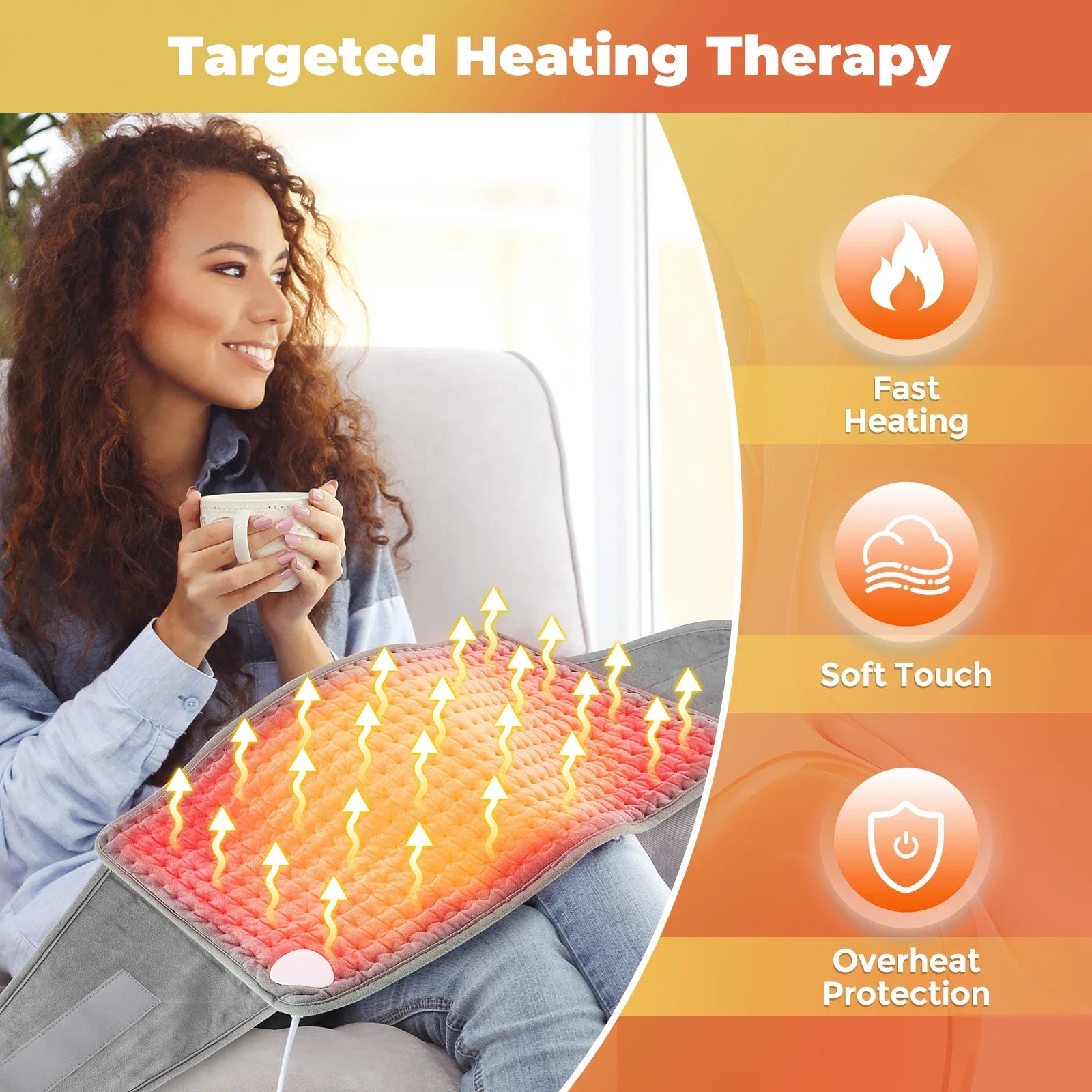 Electric Heating Waist Belt – Adjustable Thermal Pad for Back & Abdomen