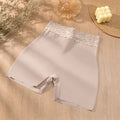 Giczi New Women's Lace Trim Panties Satin Seamless Safety Shorts Anti-Exposure Underwear Tummy Control Shaping Breathable Boxers