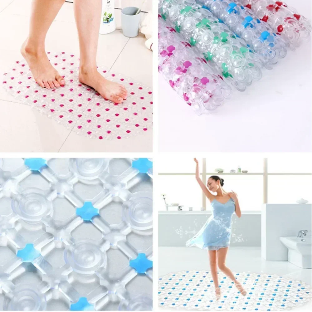 Non-Slip Bathroom Mat with Suction Cups – Massage Bath Tub Shower Rug