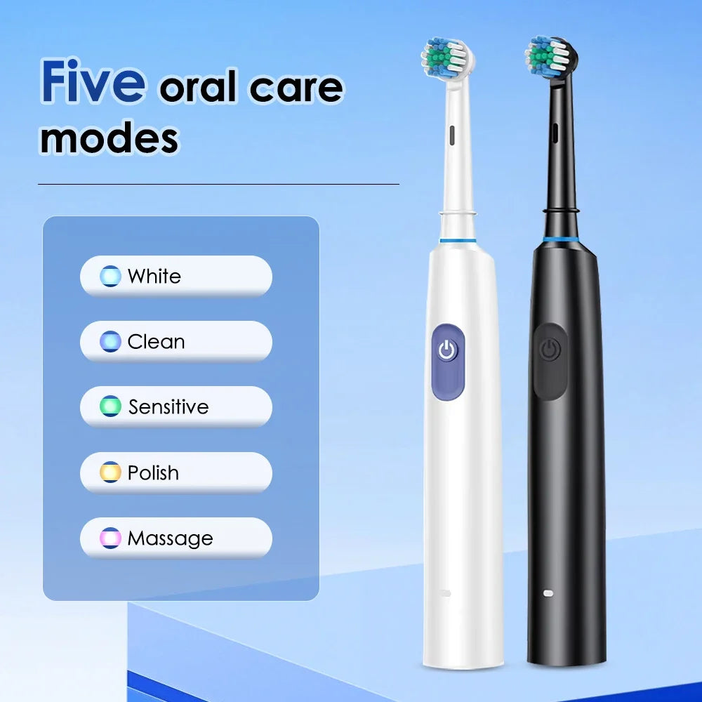 Intelligent Rotating Electric Toothbrush – Rechargeable Smart Tooth Cleaner Compatible with Oral-B Brush Heads | Deep Cleaning Automatic Toothbrush