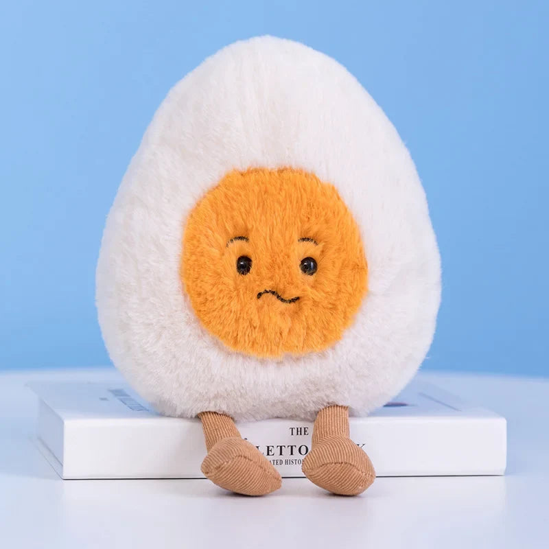 Cute Cartoon Egg & Toast Plush Toy – Breakfast Expression Stuffed Doll Pillow | Soft Baby Comfort Toy & Christmas Gift