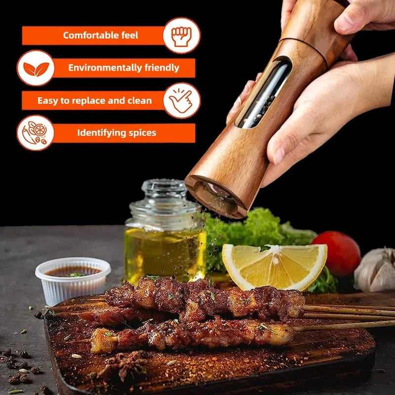 Manual Salt and Pepper Grinder Solid Wood Adjustable Coarseness Large Capacity Multi-purpose Spices Grinder Kitchen Cooking Tool