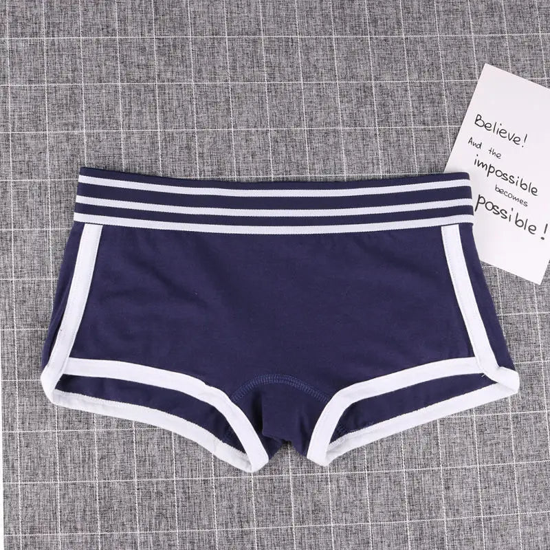 Women's Low-Waist Boxer Boyshort Panties Single Piece Comfortable Breathable Sport Underwear Ladies Intimate Lingerie Women's pa