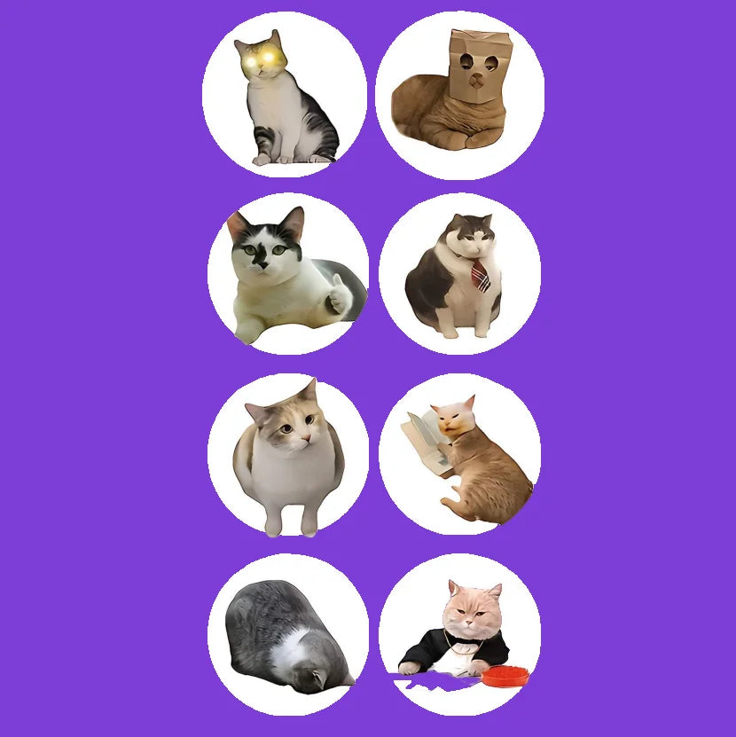100pcs/500pcs Cartoon Meme Cat Stickers For School Reward Stickers Classroom Decor Encouragement Sticker For Student Teacher