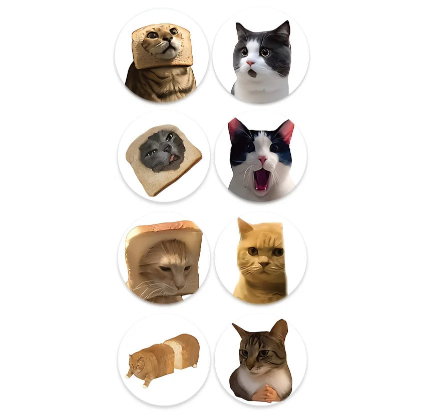 100pcs/500pcs Cartoon Meme Cat Stickers For School Reward Stickers Classroom Decor Encouragement Sticker For Student Teacher