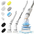 Electric Spin Scrubber Cordless Cleaner 9 Brush Heads Adjustable Handle 2 Speed USB-C Rechargeable IPX7 Waterproof for Bathroom