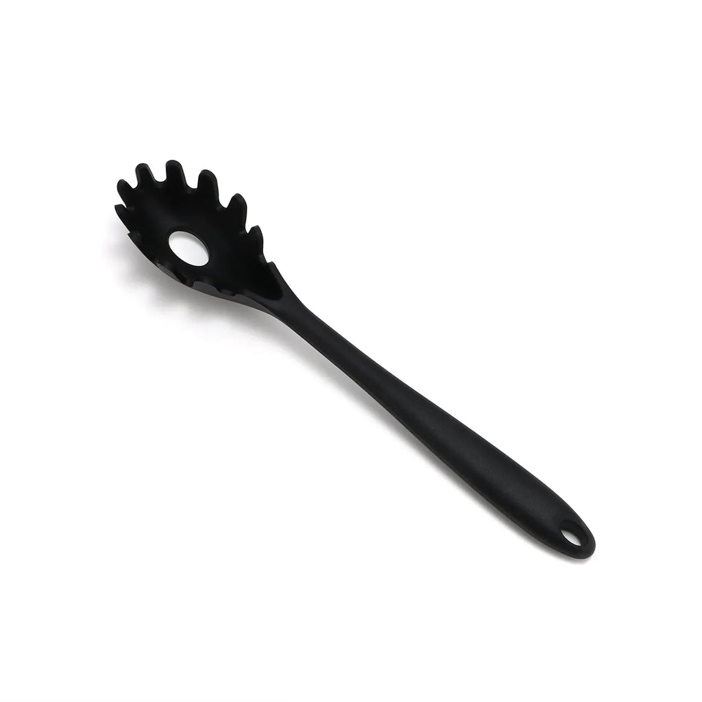 11.2 inch Pasta Fork Premium Silicone Spaghetti Strainer Heat Resistant Noodle Spoon Server Food Grade Kitchen Cooking Tools