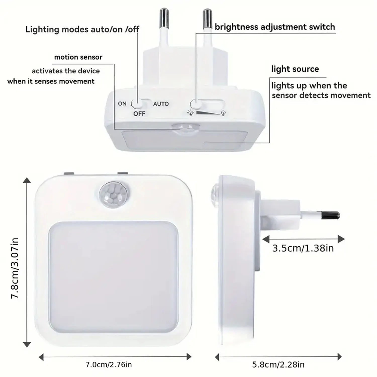 1pc Smart Night Light With Motion Sensor, Modern Red Lighting, Suitable For Bedroom, Bathroom, Kitchen And Living Room