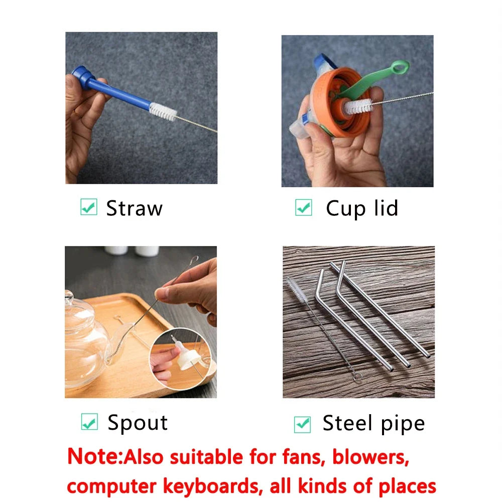 1-500Pcs Nylon Straw Cleaning Brush Pipe Cleaner Stainless Steel Drinking Straws Cleaning Brush for Tube Sippy Cup Pipe Spray