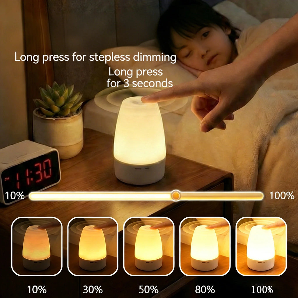 Touch LED Lights Dimmable LED Night Light Remote Control USB Rechargeable Led Table Light 3 Colors Night Lamp For Kids Gift