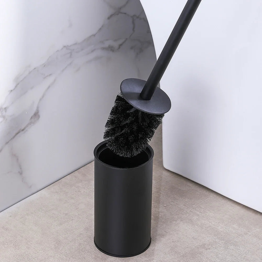 Toilet Bowl Brush Holder Set – Hidden Compact Deep Cleaning Scrubber