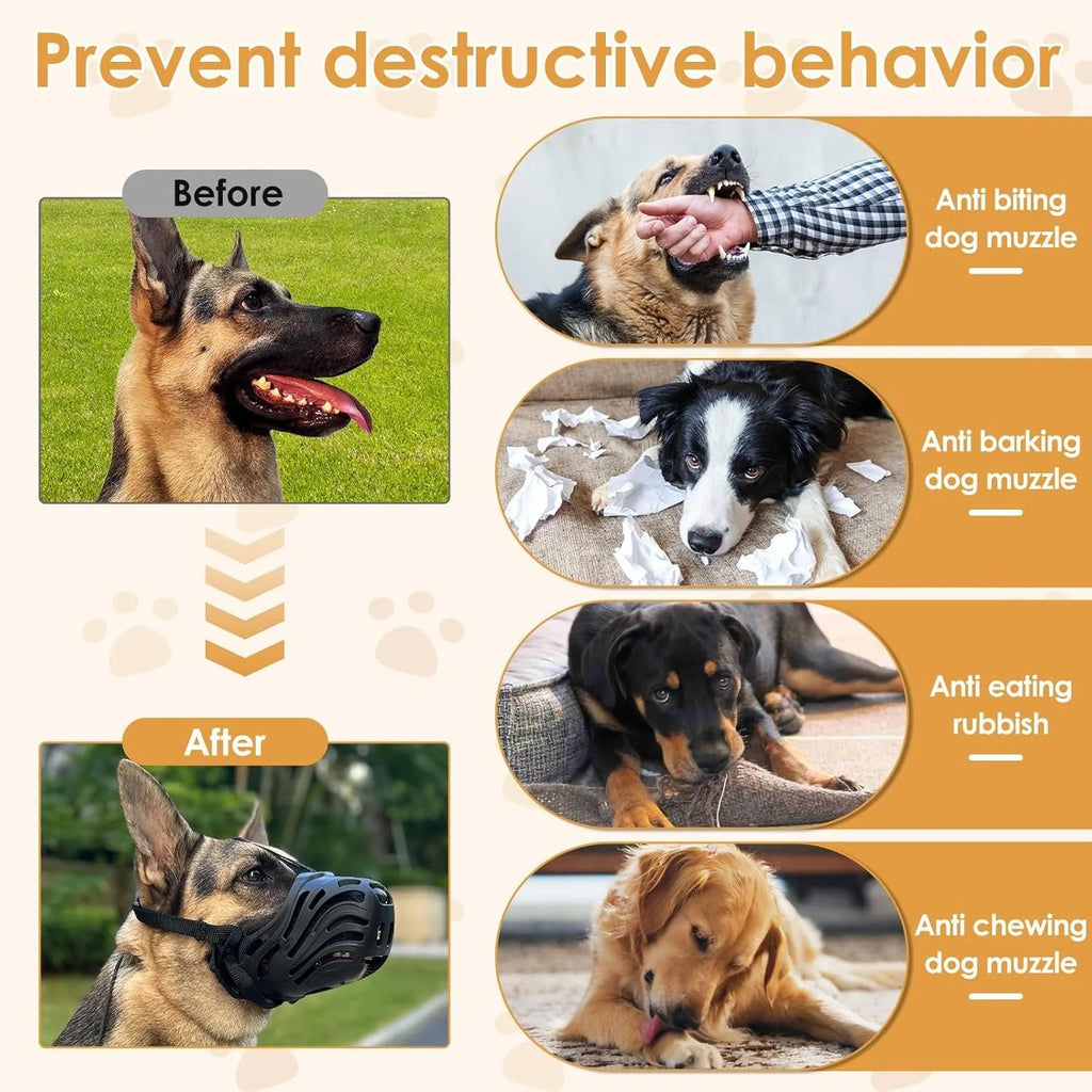 Dog Muzzle | Breathable Anti-Bark & Anti-Bite Dog Muzzle
