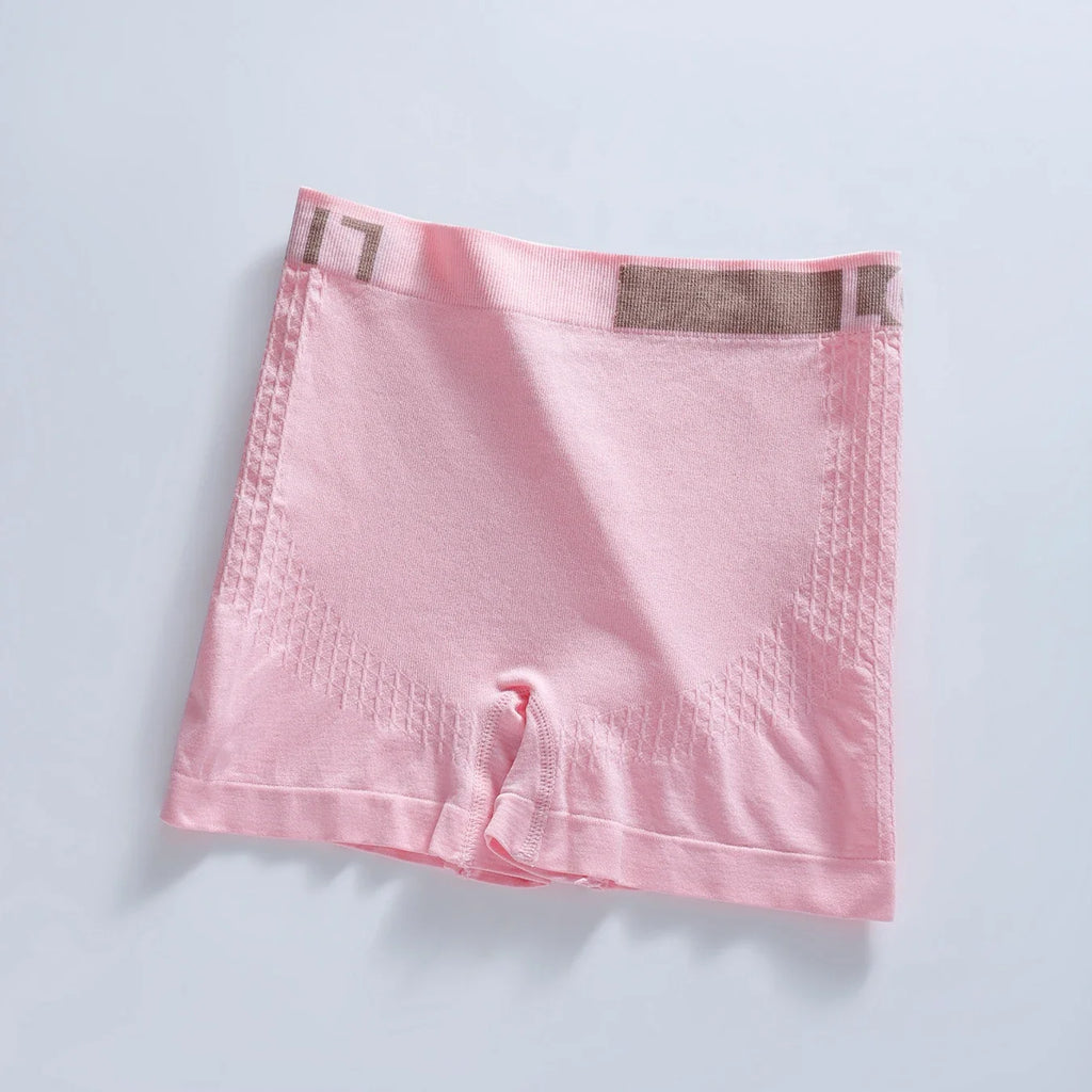2Pcs Women High‑Waist Seamless Boxer Briefs, Elastic Waistband Ribbed Knit Underwear, Soft Stretch Short Panties Random Color