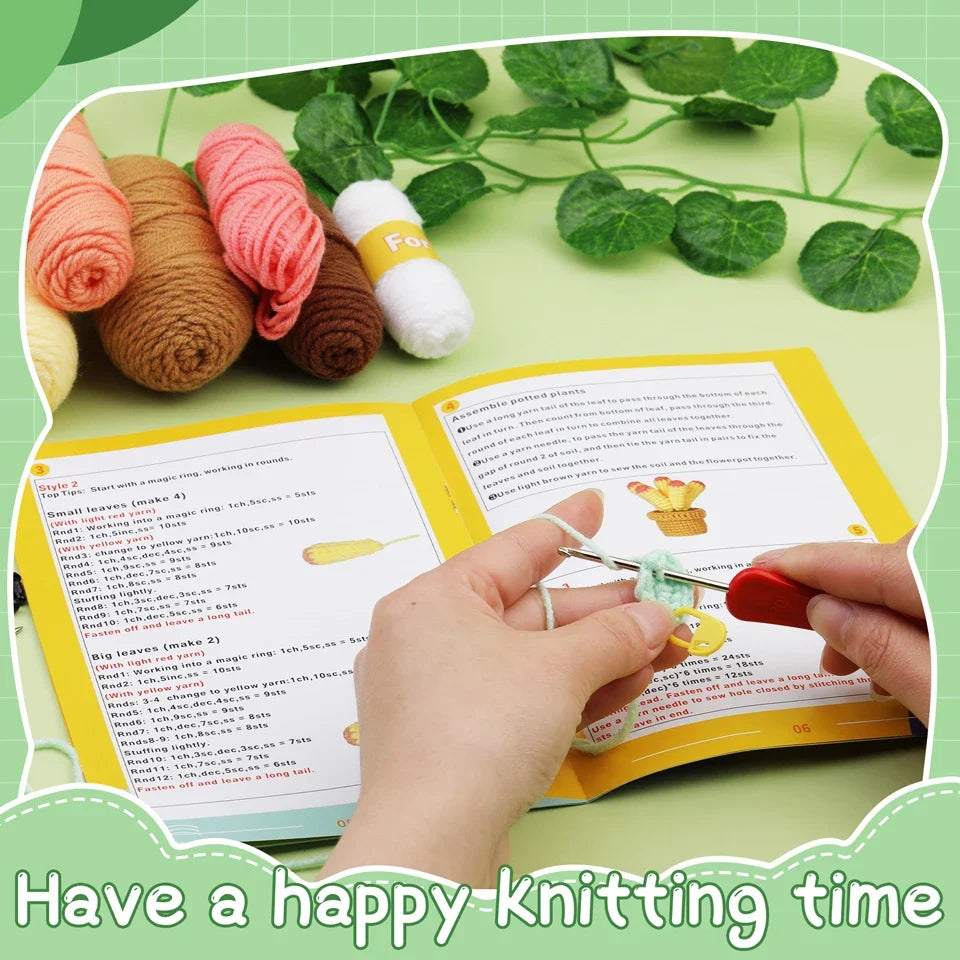 IMZAY Crochet Material Package Kit for Beginners with Step-by-Step Video Tutorial and Instructions Complete Crochet Supplies Set