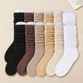 6 pairs of women's mid leg pleated socks, suitable for casual clothing, daily comfortable and soft texture