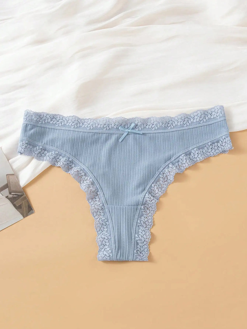 4PCS  sexy V-shaped thong jacquard swimming cloth briefs cotton breathable and comfortable underwear for women