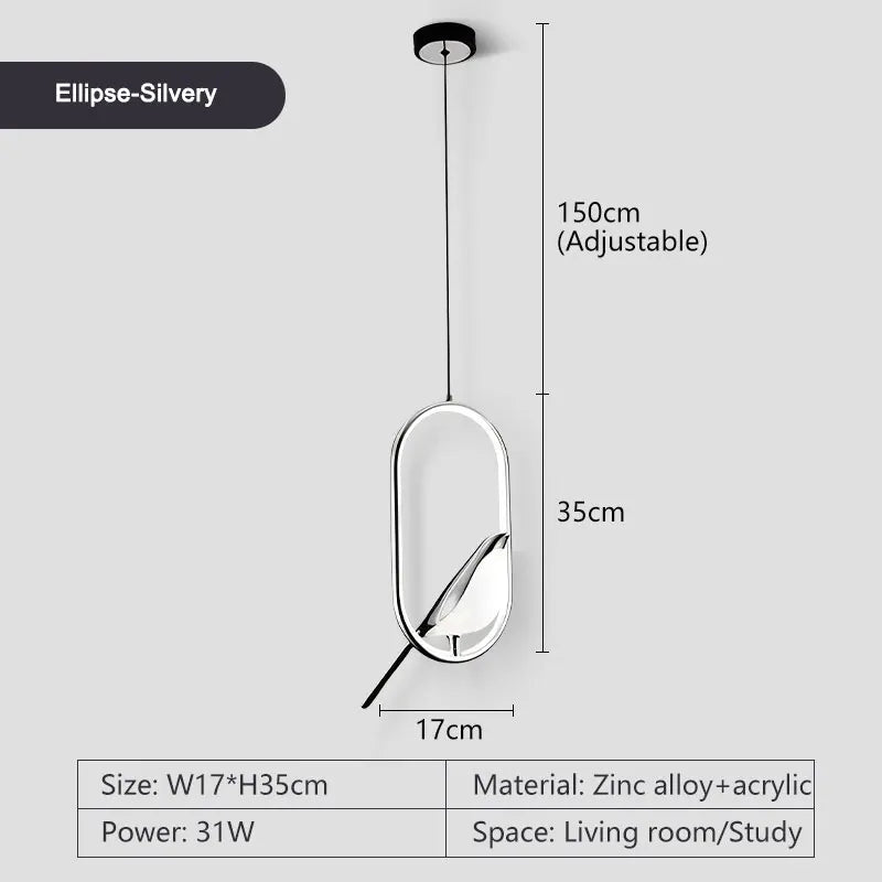 Rotatable Magpie Bird LED Pendant Light for Bedside Bedroom Indoor Gold Silver Hanging Lighting Chandelier Lamps Foyer AC85-265V