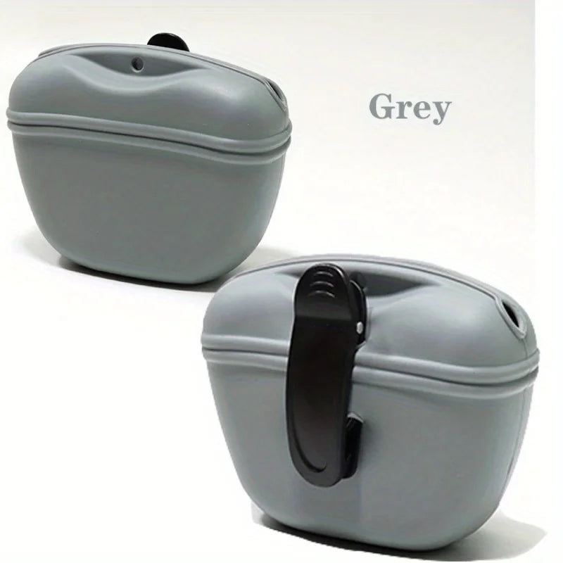 Silicone Dog Treat Bag – Waterproof Portable Training Pouch with Magnetic Clip