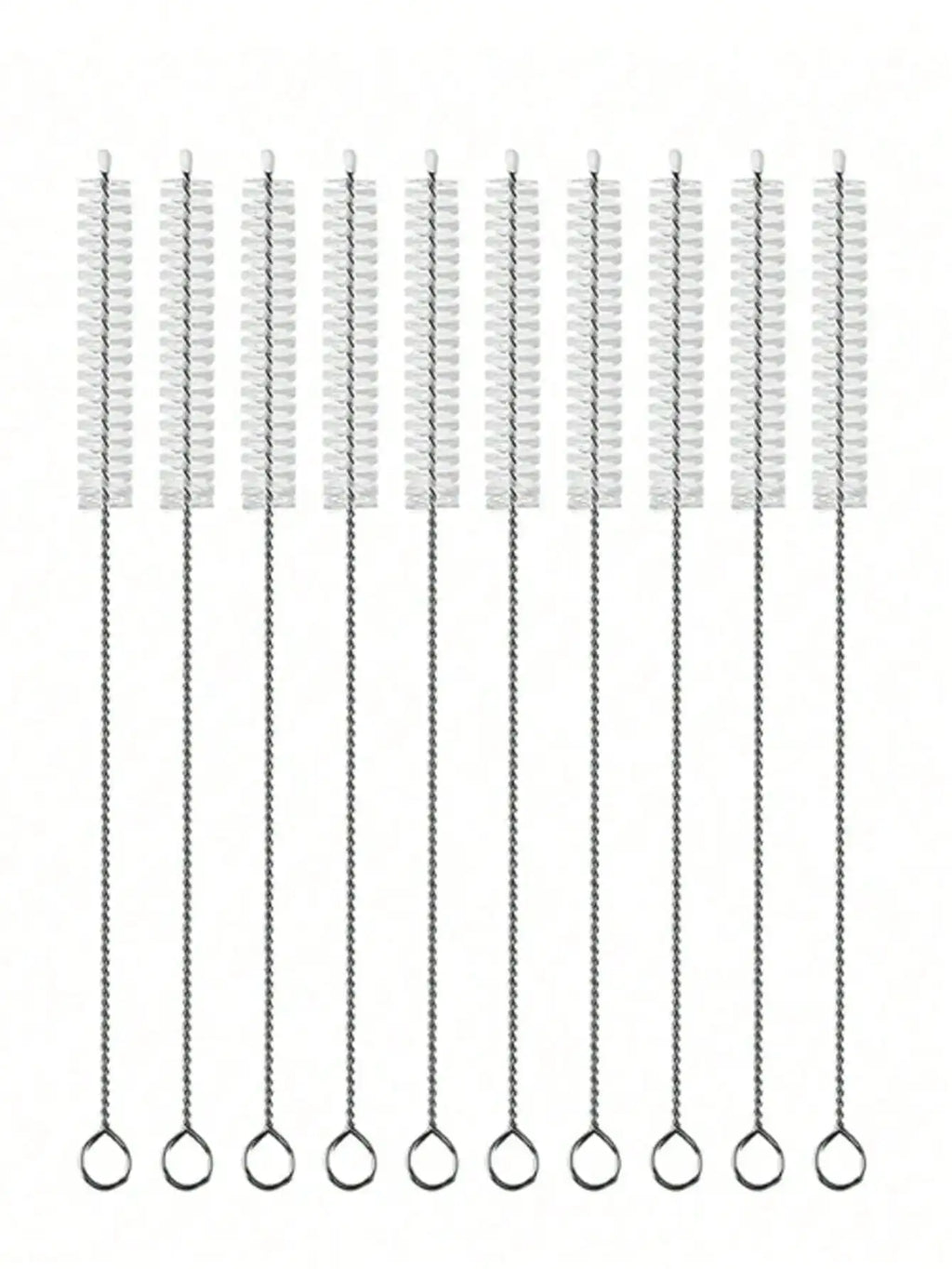 10pcs Straw Cleaning Brush, Stainless Steel Small Brush, Can Be Used To Clean Crevices, Teapots, Straws, And Baby Bottles.