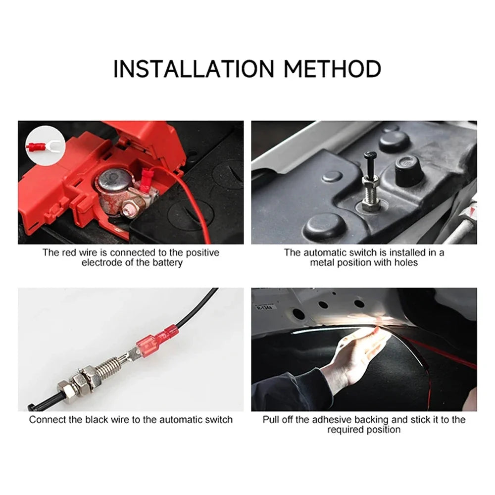 Universal Under Hood Engine Repair White LED Light Bar with Auto On/Off Switch Control Car SUV Pickup Offroad Repair Work Light