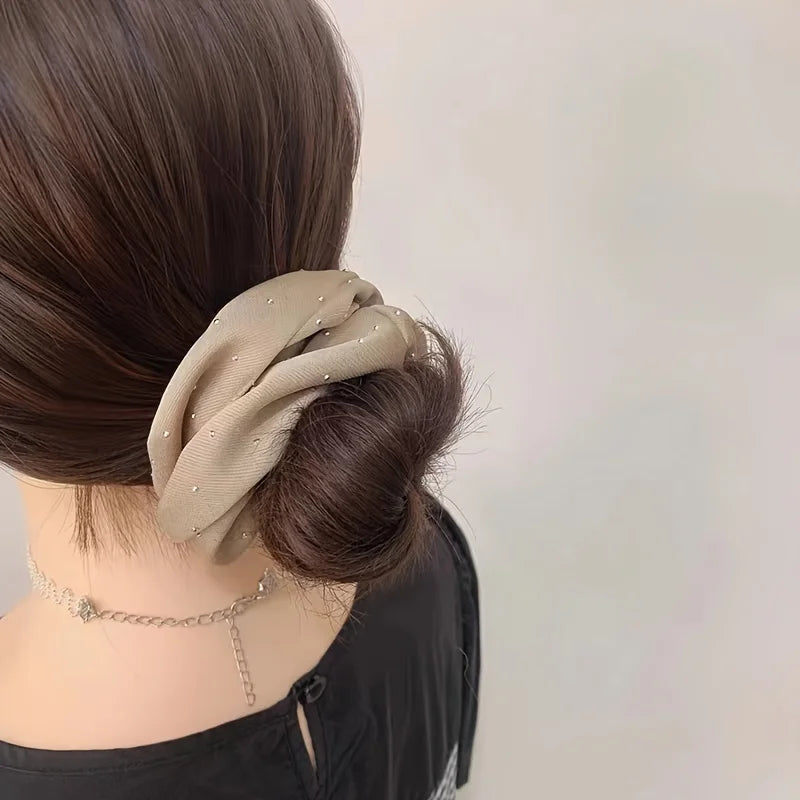 1/3PCS Satin Scrunchies with Rhinestones – Soft & Comfortable Hair Ties for Ponytails and Stylish Hair Accessories