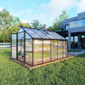 8X10 FT Greenhouses for Outdoors, Aluminum Large Polycarbonate Greenhouse, Quick Setup Walk in Green House with, Customized