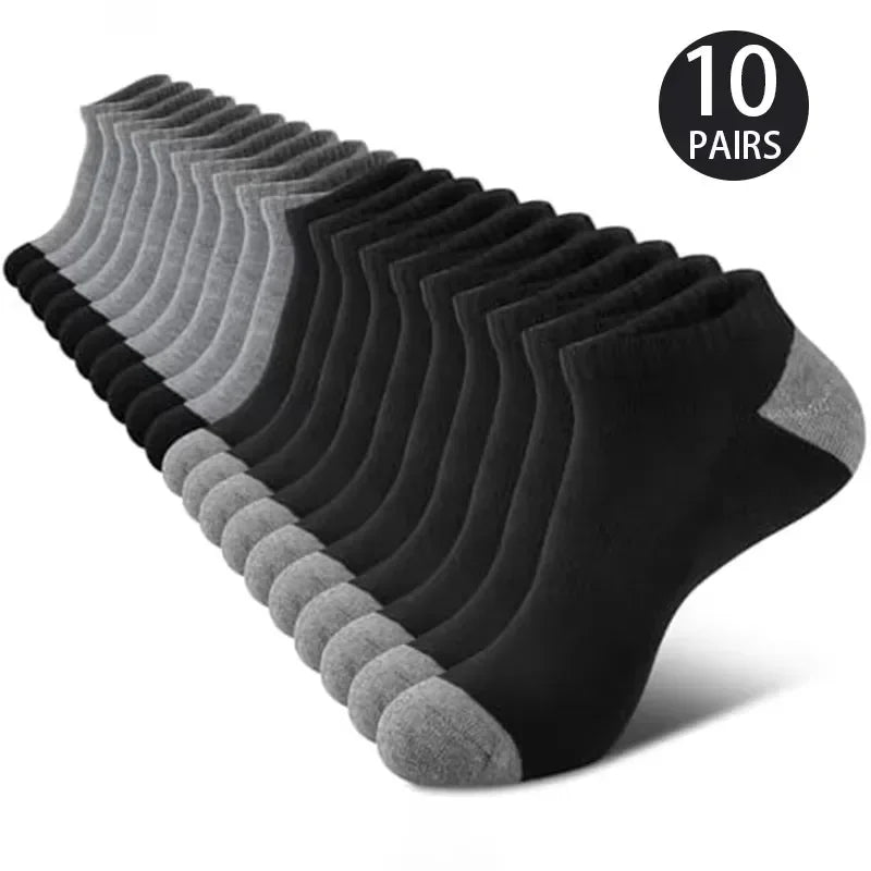 10 Pairs Breathable Low-Cut Socks – Odor Proof & Sweat Absorbing