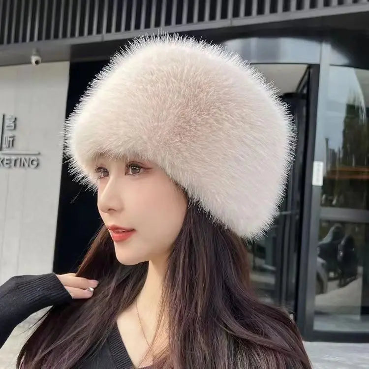 Faux Fur Headband Women Winter Hats Warm Fur Faux Bomber Fluffy Russian Caps Earmuff Girl Outdoor Ski Snow Earwarmer Beanies
