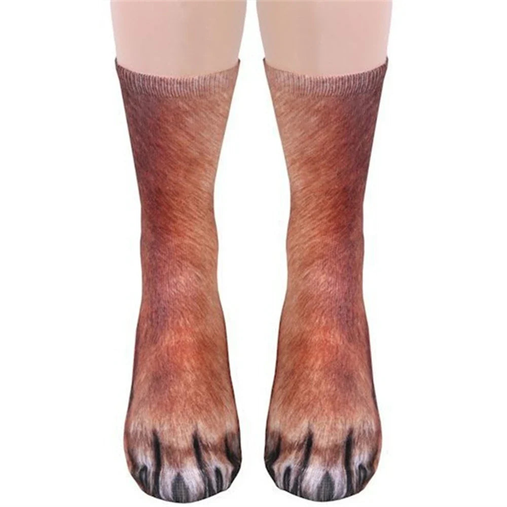 Unisex Funny Print Animal Paw Sole Socks Kawaii Cute Casual Happy Fashion Tube Sokken For Men Women Novelty Gift Dropship