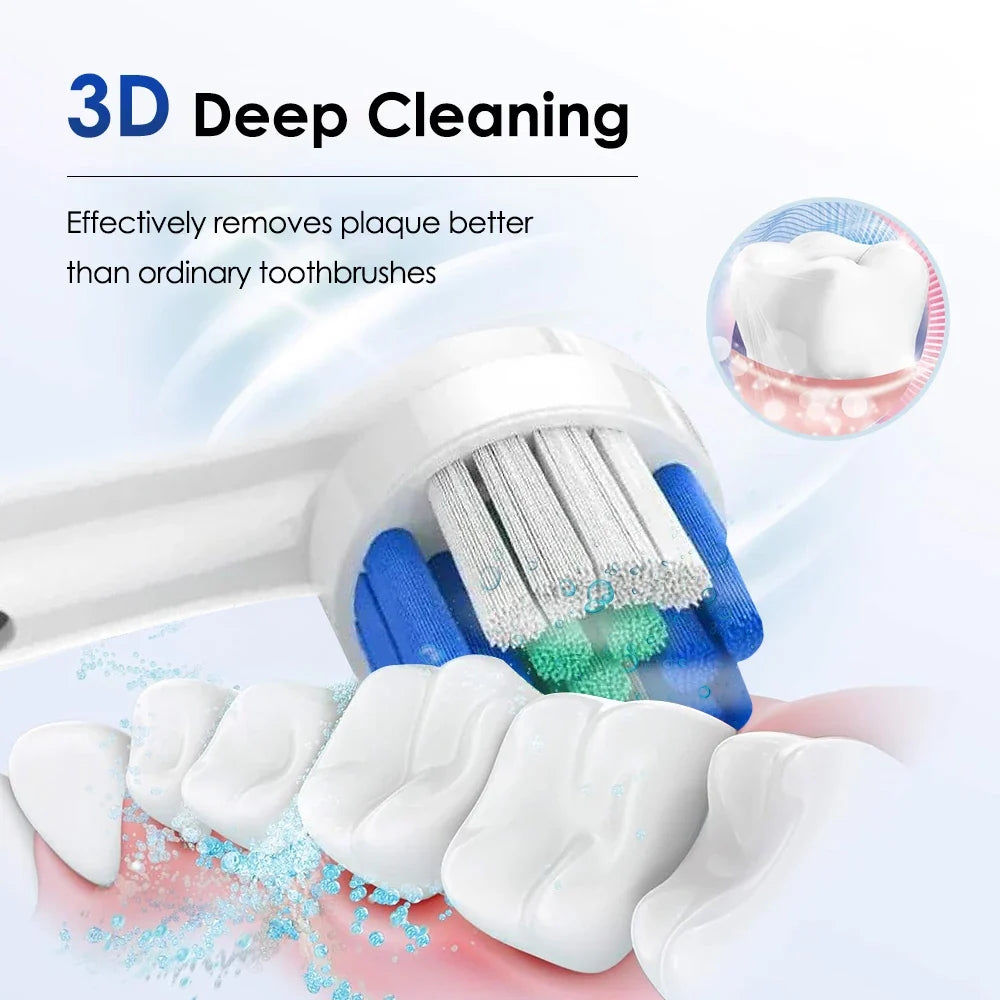 Intelligent Rotating Electric Toothbrush – Rechargeable Smart Tooth Cleaner Compatible with Oral-B Brush Heads | Deep Cleaning Automatic Toothbrush