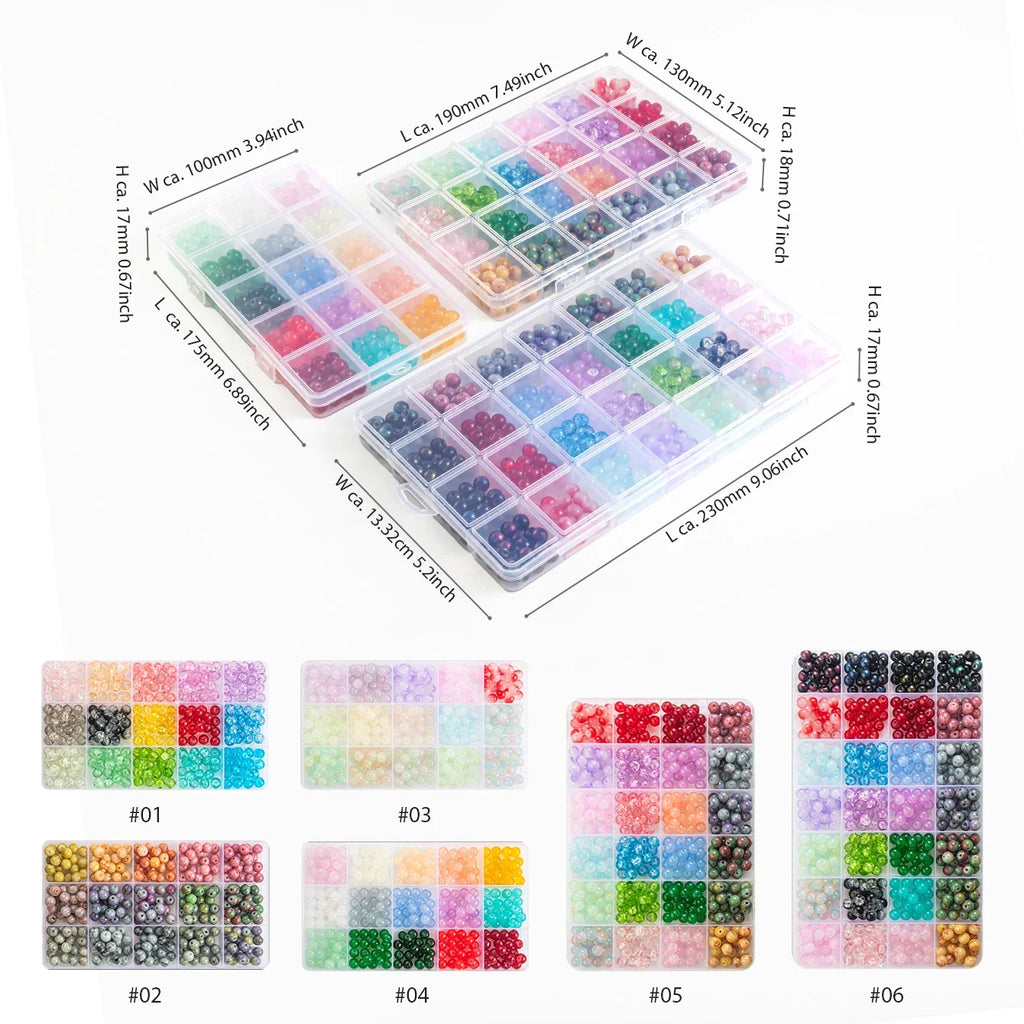 Glass Beads Bracelet Making Kit – 28 Colors 8mm Crystal & Gemstone Beads with DIY Jewelry Accessories