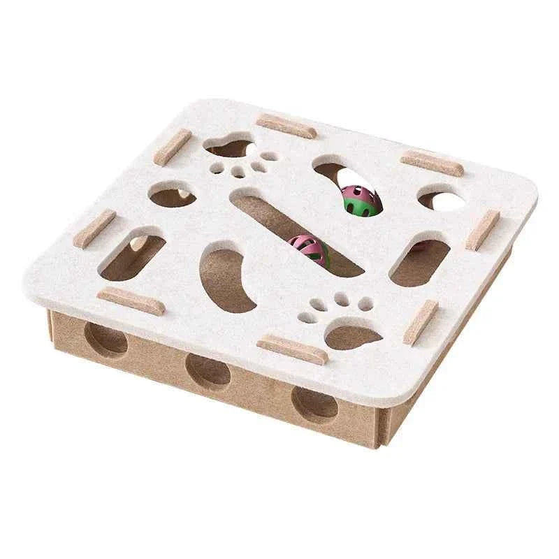 Interactive Cat Puzzle Toy with Sisal Scratching Post