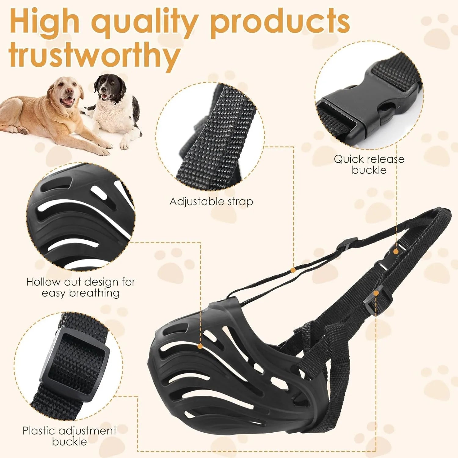 Dog Muzzle | Breathable Anti-Bark & Anti-Bite Dog Muzzle