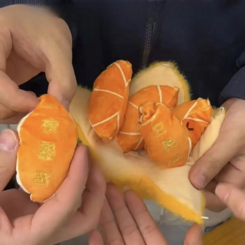 12cm Peelable Orange Plush Keychain – Soft Fruit Segment Stuffed Toy Backpack Pendant, Cute Cartoon Food Gift