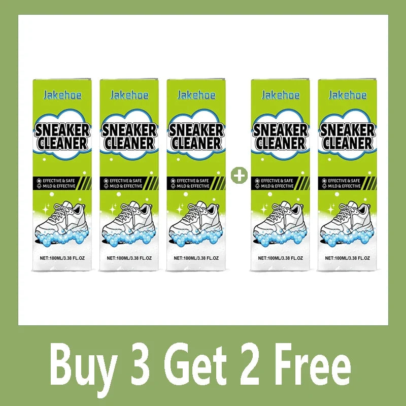 White Shoe Cleaner Sneaker Cleaning Kit Foam Cleaner Shoe Whitener Stain Remover Waterless Yellowing Remover 100ml Deep Clean