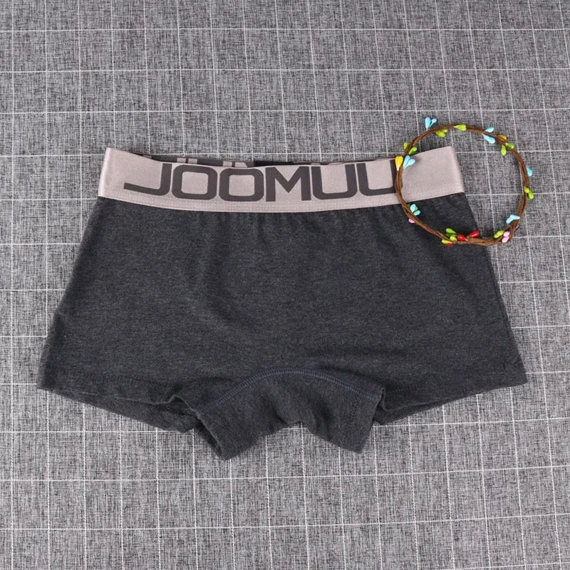 3PCS Popular Solid Women's Cotton Panties Boxer Underwear Ladies Breathable Letter Belt Briefs  Sports Female Knickers Boyshorts