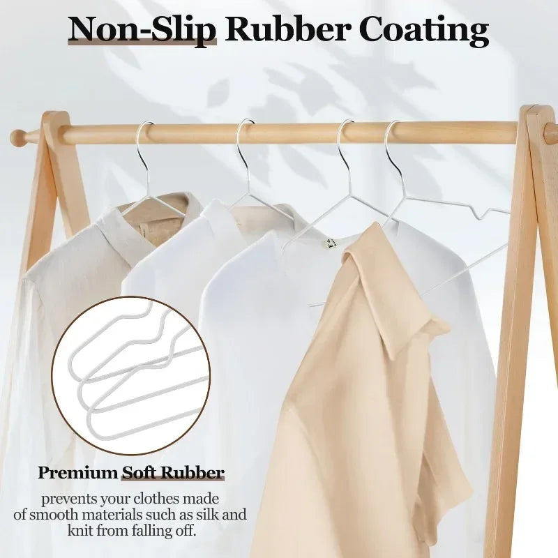 10PCS Metal Traceless Non-Slip Clothes Hangers – Strong Space Saver Rack