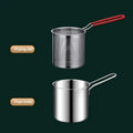 Stainless Steel Deep Fryer with Strainer Basket - Multi-Purpose Tempura & Chicken Frying Pan for Home/Commercial Use