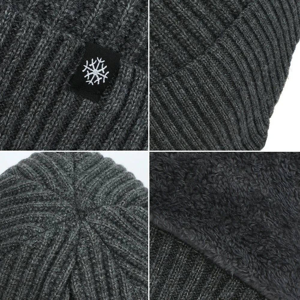 Outdoor Men’s Winter Knitted Bomber Hat – Plush Lined Peaked Cap with Earmuffs | Warm Faux Fur Cycling Hat for Cold Weather Protection