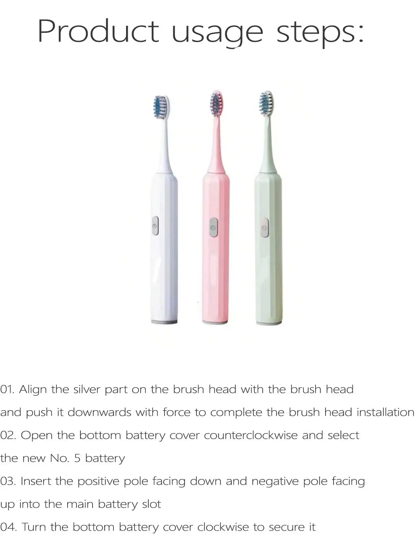 Automatic Sonic Electric Toothbrush for Adults – Rechargeable Tooth Cleaner with Soft Bristles | Deep Oral Cleaning & Whitening Toothbrush