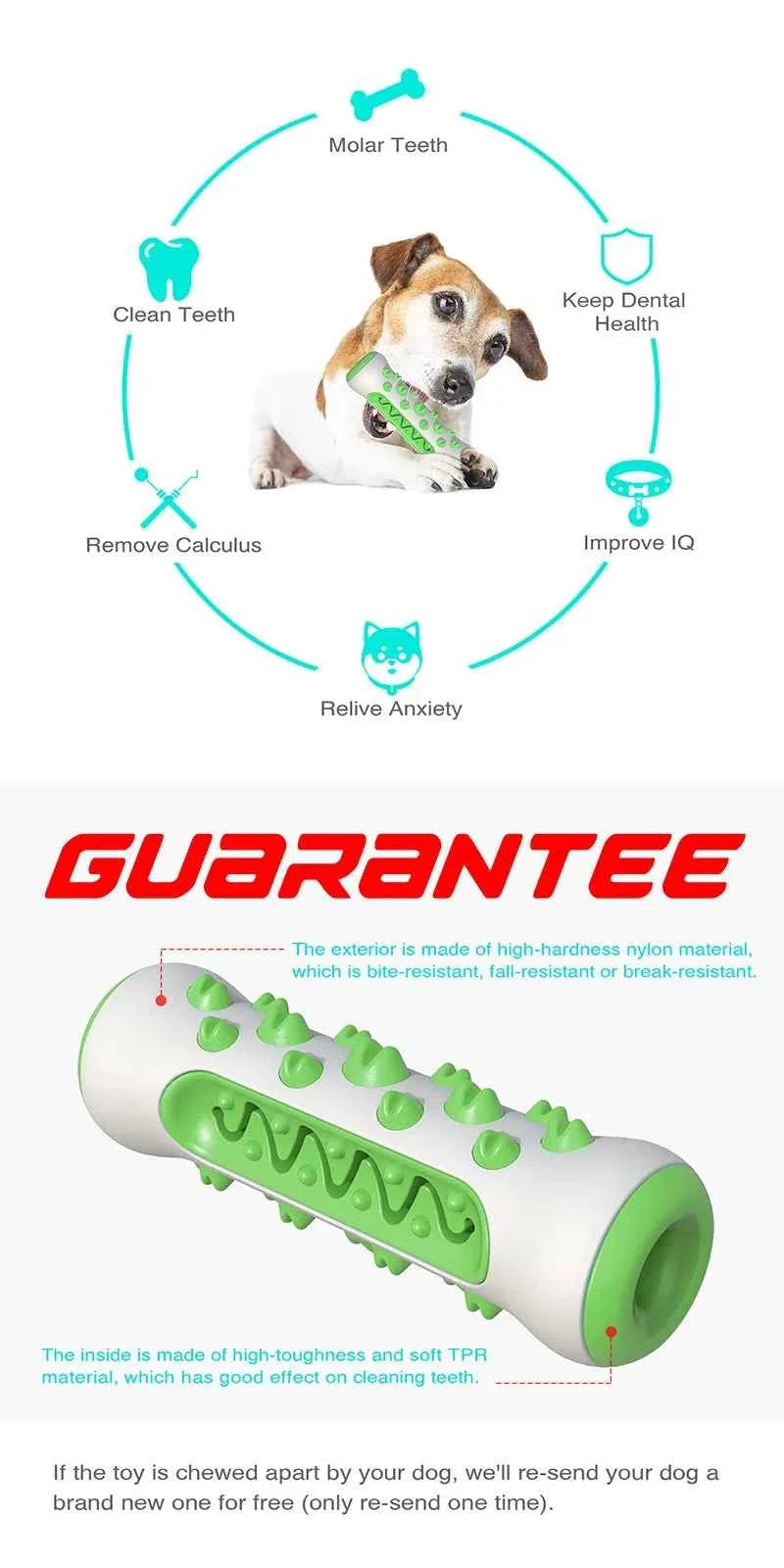 Chew-Resistant Rubber Dog Toy for Dental Health